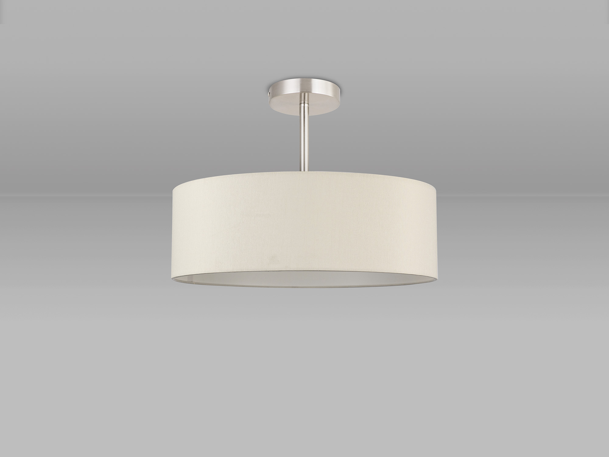 Baymont 45cm Semi Flush 5 Light Satin Nickel, Ivory Pearl/White DK0752  Deco Baymont